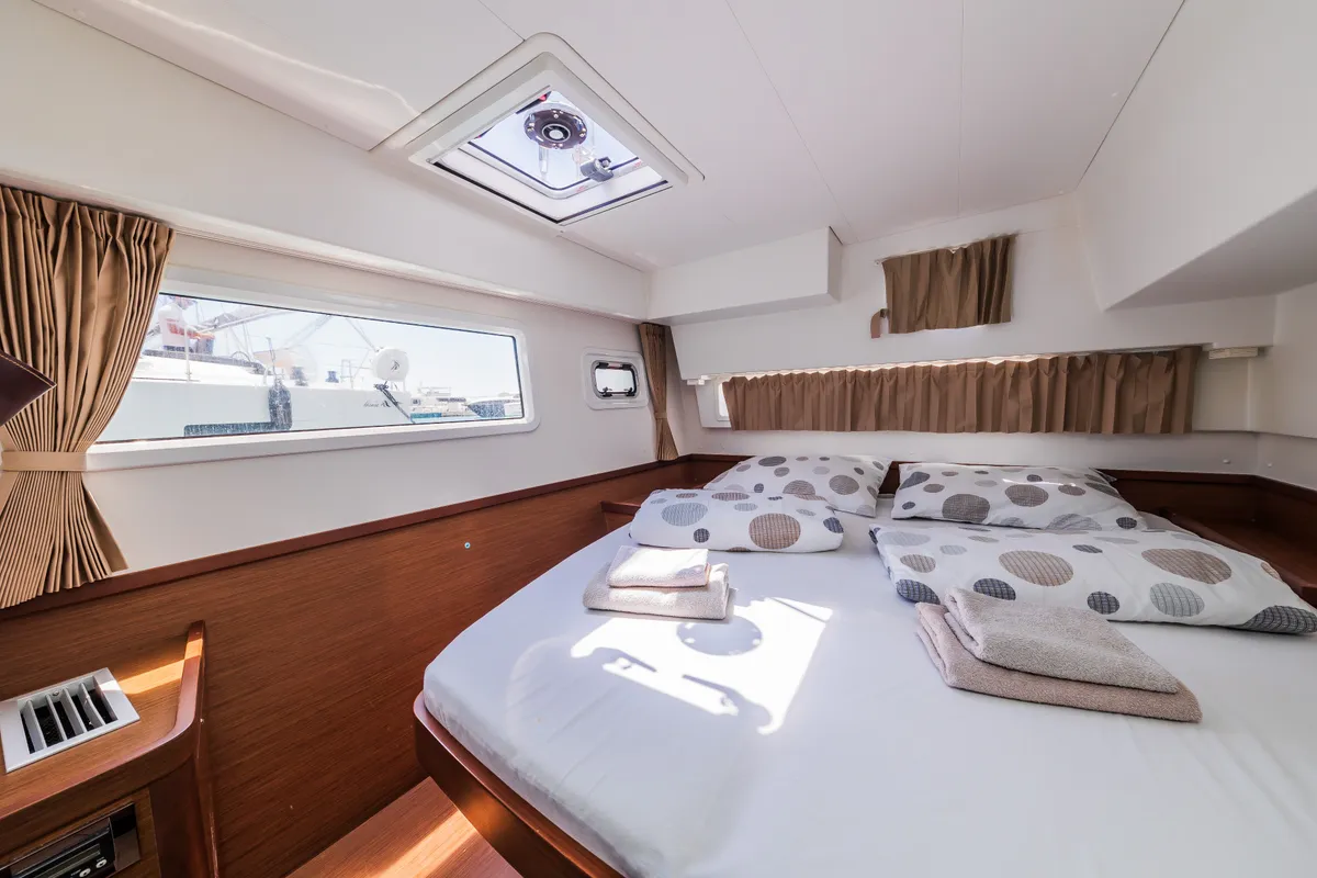 Cabin on Edita, a Lagoon 42 catamaran at Seget Donji, Croatia