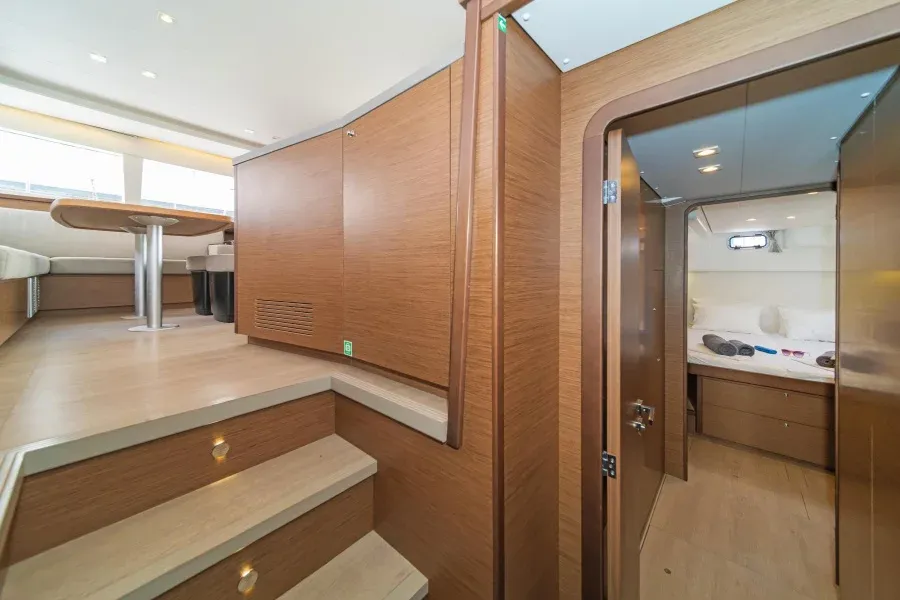 Salon of Carmela, a Lagoon 450 Fly catamaran at Sant Antoni de Portmany, Spain