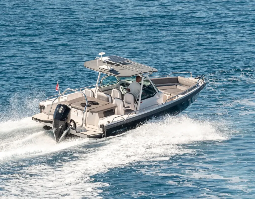 Axopar, a Axopar 28 T-Top motorboat at Grad Trogir, Croatia
