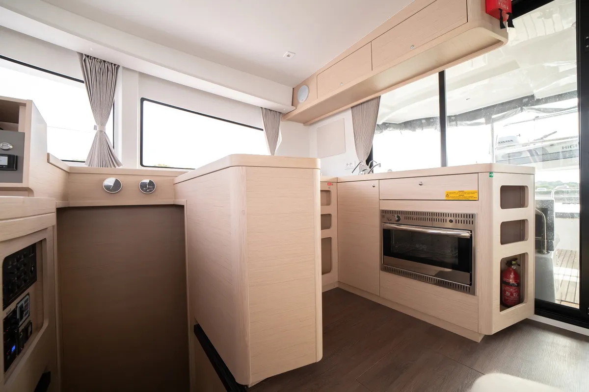 Galley of Cassatina, a Lagoon 42 catamaran at Olbia, Italy
