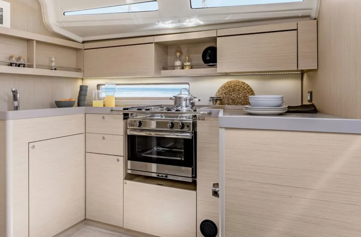 Galley of Sunsail 42 Premium, a Beneteau Oceanis 40.1 sailboat at Road Town, British Virgin Islands