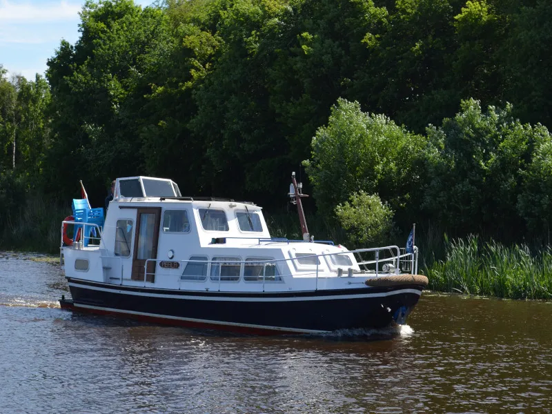 Exterior view of Perla, a De Drait Doerak 850 AK motorboat at Drachten, Netherlands
