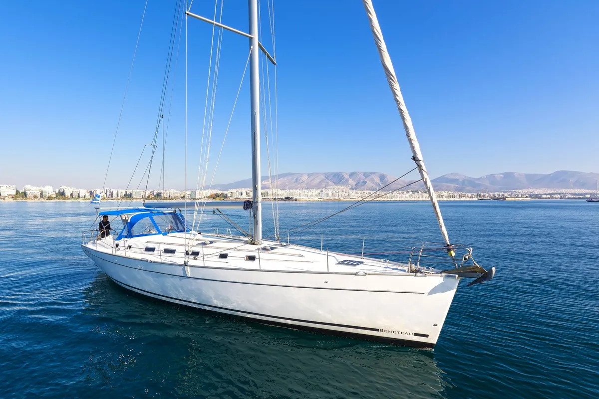 Exterior view of Fairy, a Beneteau Cyclades 50.5 sailboat at Athens, Greece