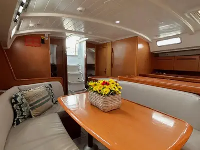 Salon of Fairy, a Beneteau Cyclades 50.5 sailboat at Athens, Greece