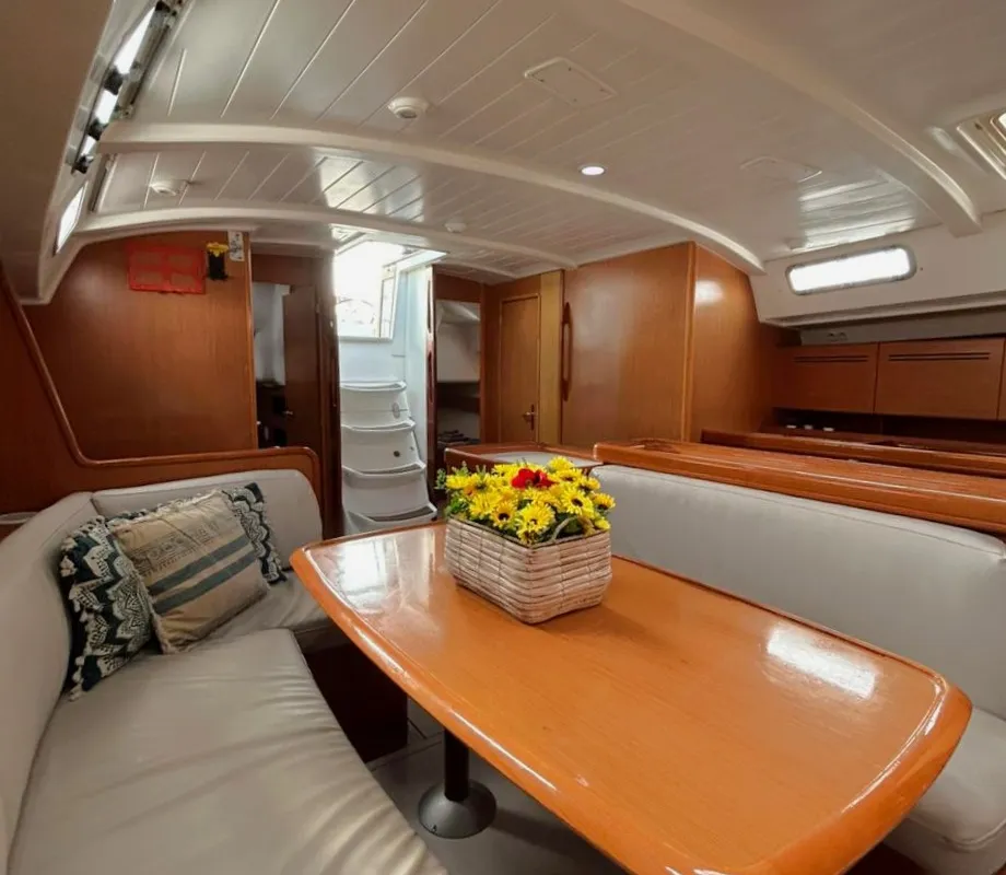 Salon of Fairy, a Beneteau Cyclades 50.5 sailboat at Athens, Greece