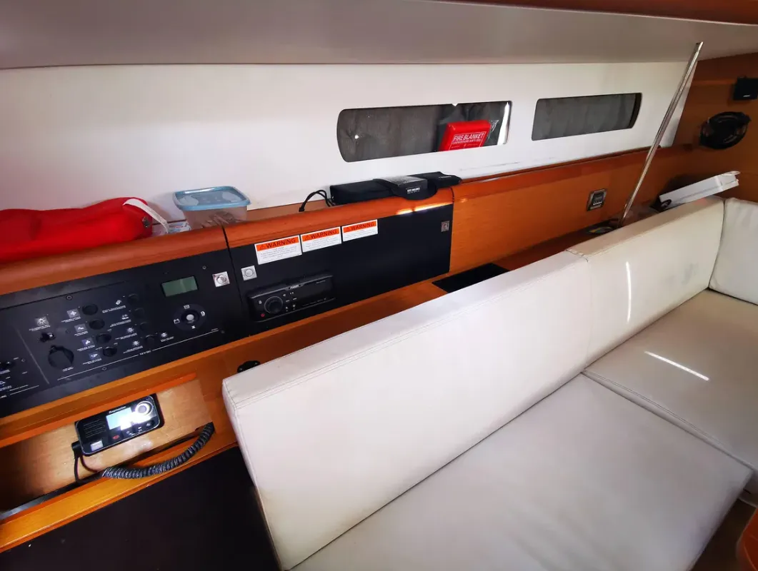 Phat Dolphin, a Jeanneau Sun Odyssey 479 sailboat at Ribishi, Saint Vincent and the Grenadines