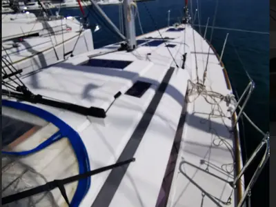 Phat Dolphin, a Jeanneau Sun Odyssey 479 sailboat at Ribishi, Saint Vincent and the Grenadines