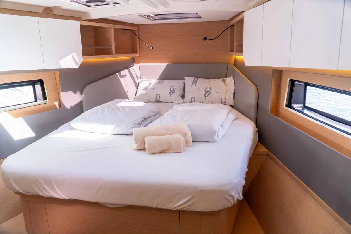 Cabin on Super Bee, a Dufour 41 sailboat at Jezera, Croatia