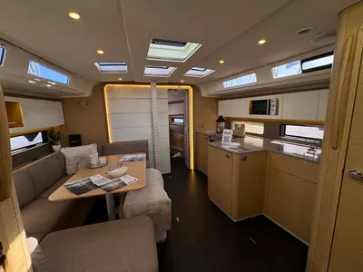 Galley of Super Bee, a Dufour 41 sailboat at Jezera, Croatia