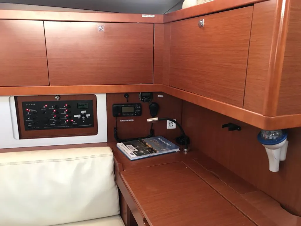 Alboran Gin Tonic, a Beneteau Oceanis 45 sailboat at es Jonquet, Spain