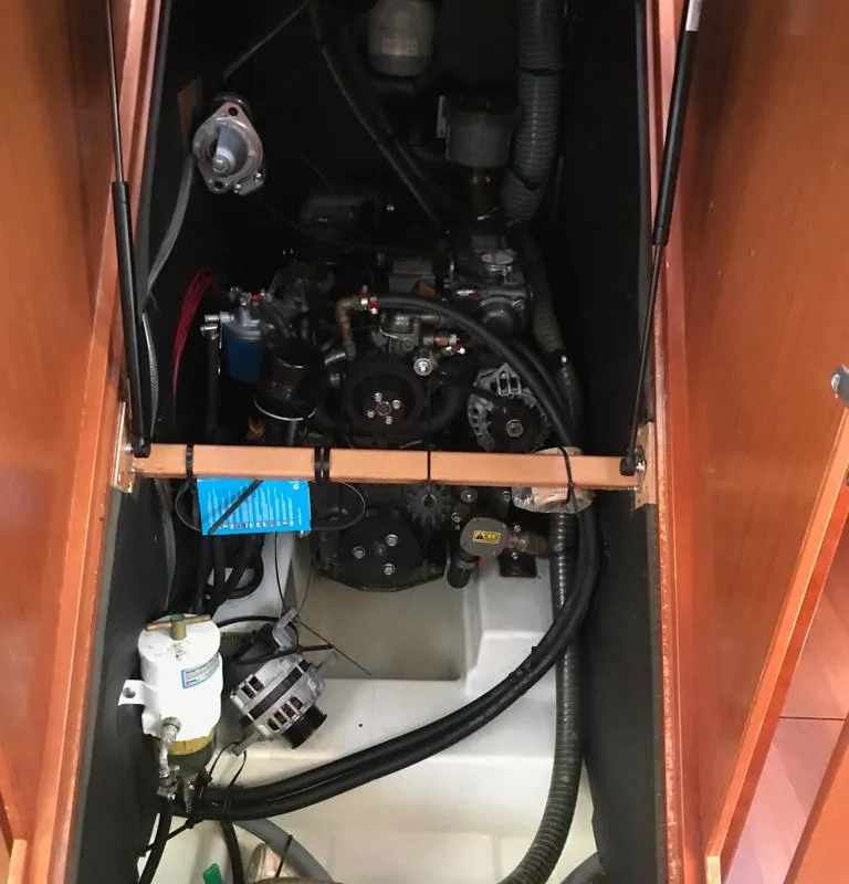 Alboran Gin Tonic, a Beneteau Oceanis 45 sailboat at es Jonquet, Spain