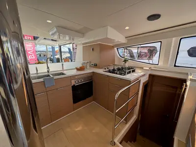 Galley of Rosa Regale, a Bali 4.6 - 4 cab. OW catamaran at Central Abaco, Bahamas