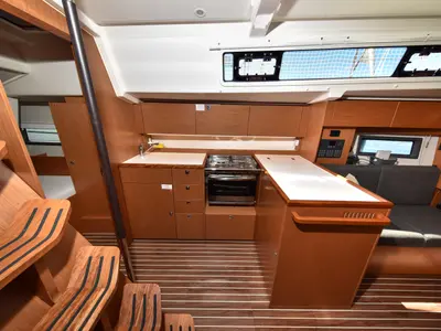 Galley of Seka VI, a Bavaria C38 sailboat at Sukošan, Croatia