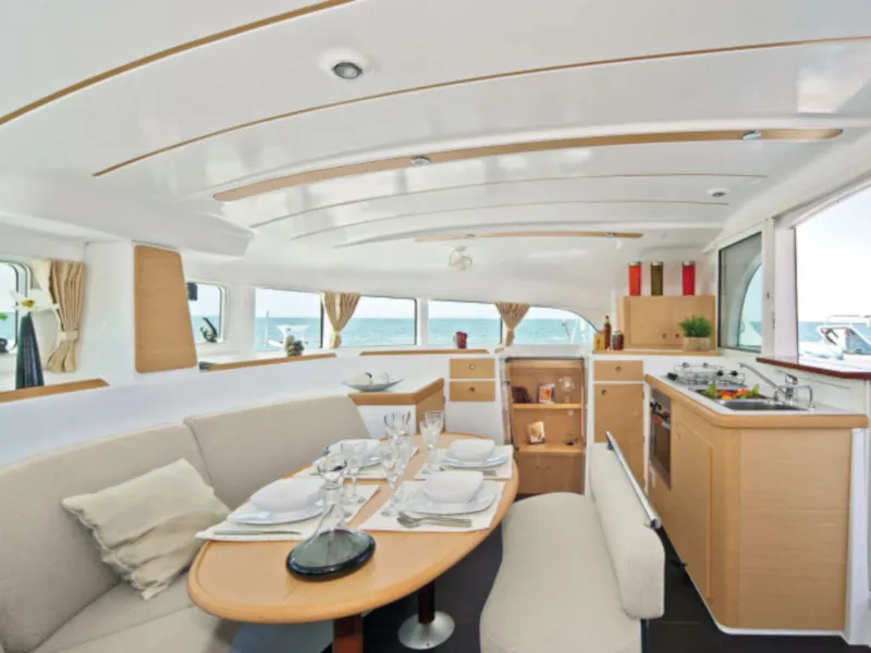 Galley of Malvasia, a Lagoon 380 catamaran at Salerno, Italy