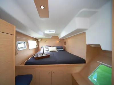 Cabin on Malvasia, a Lagoon 380 catamaran at Salerno, Italy