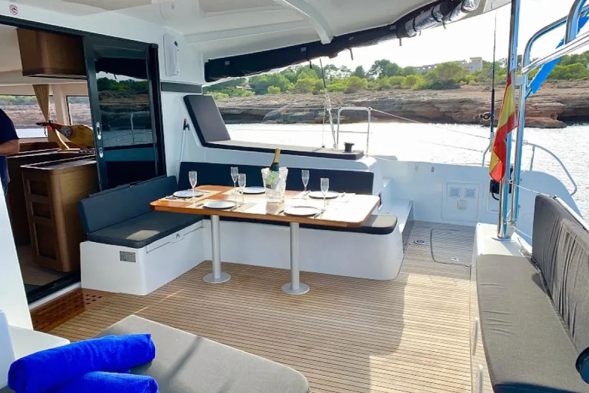 Galley of PASCAL, a Lagoon 42 catamaran at Sant Antoni de Portmany, Spain