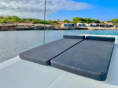 Cabin on PASCAL, a Lagoon 42 catamaran at Sant Antoni de Portmany, Spain