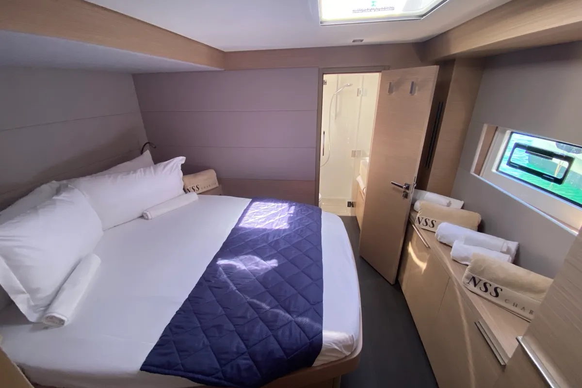 Cabin on The Moon, a Lagoon 55 catamaran at Marigot, France