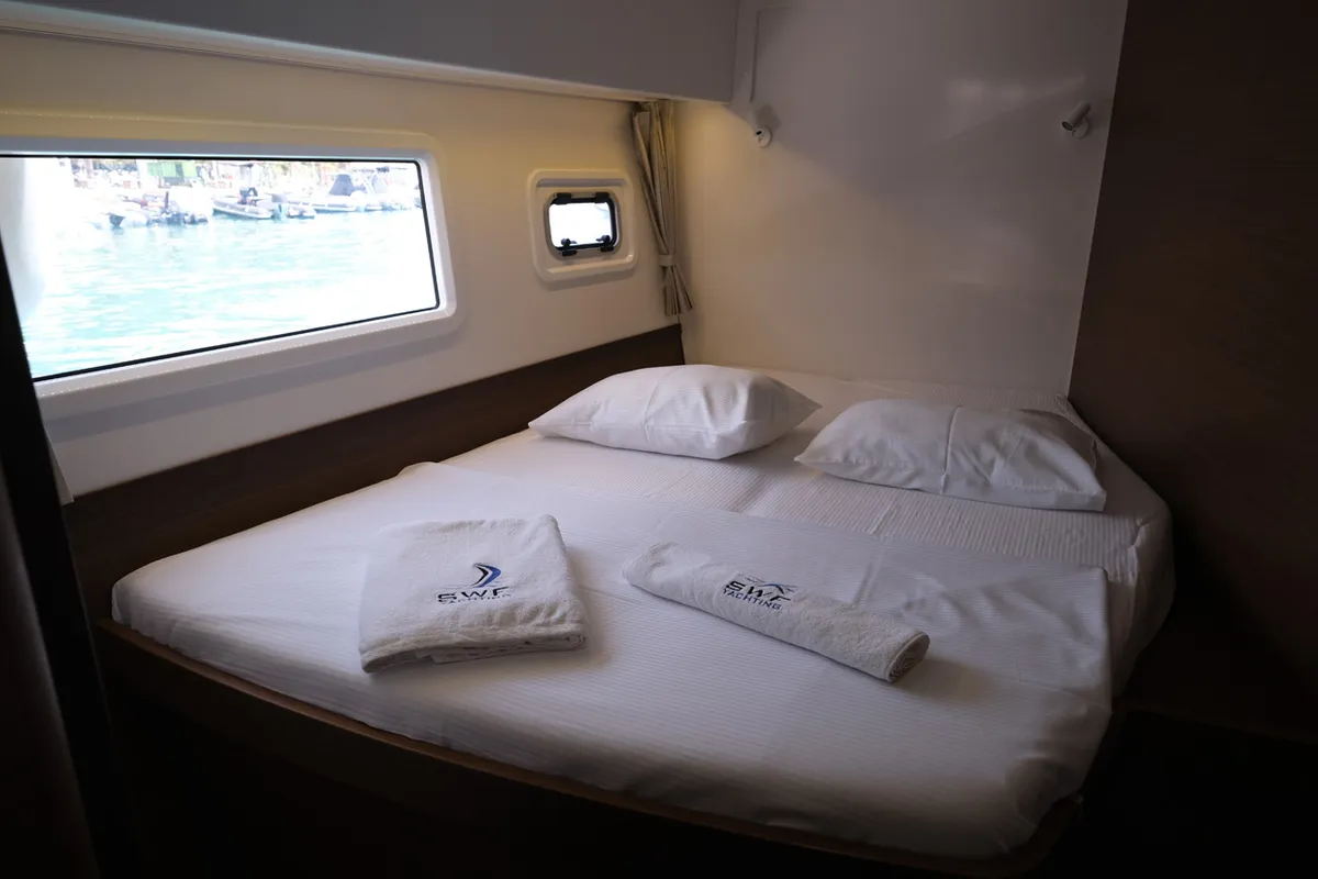 Cabin on Soffio, a Lagoon 42 catamaran at Fethiye, Turkey