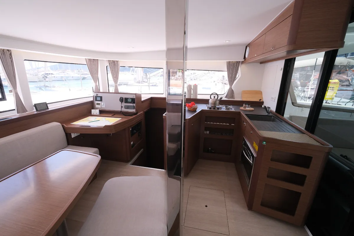 Galley of Soffio, a Lagoon 42 catamaran at Fethiye, Turkey