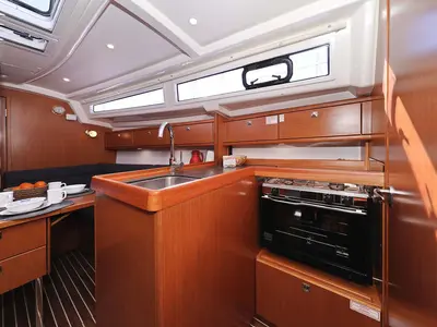 Galley of Moja Niska, a Bavaria Cruiser 33 sailboat at Murter, Croatia