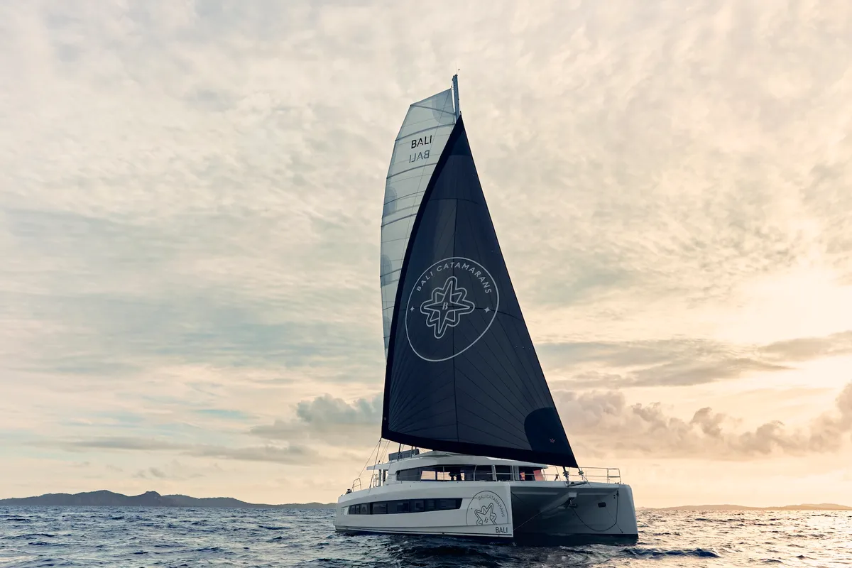 ACRATA, a Bali 5.8 catamaran at Port d'Andratx, Spain