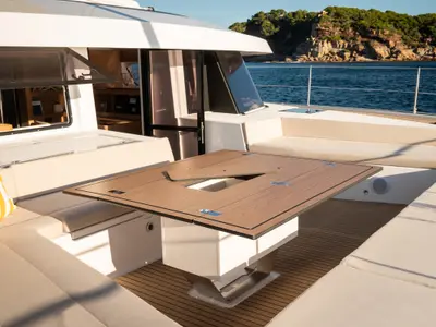 ACRATA, a Bali 5.8 catamaran at Port d'Andratx, Spain