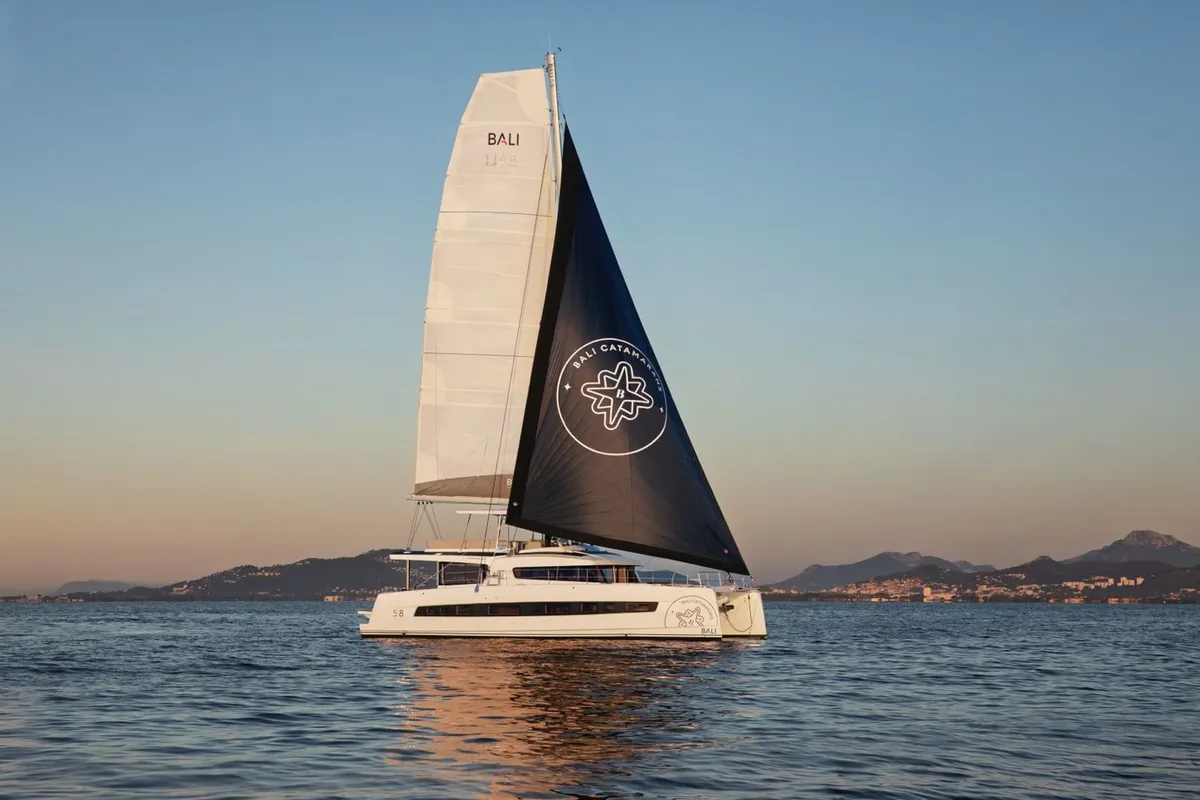 ACRATA, a Bali 5.8 catamaran at Port d'Andratx, Spain