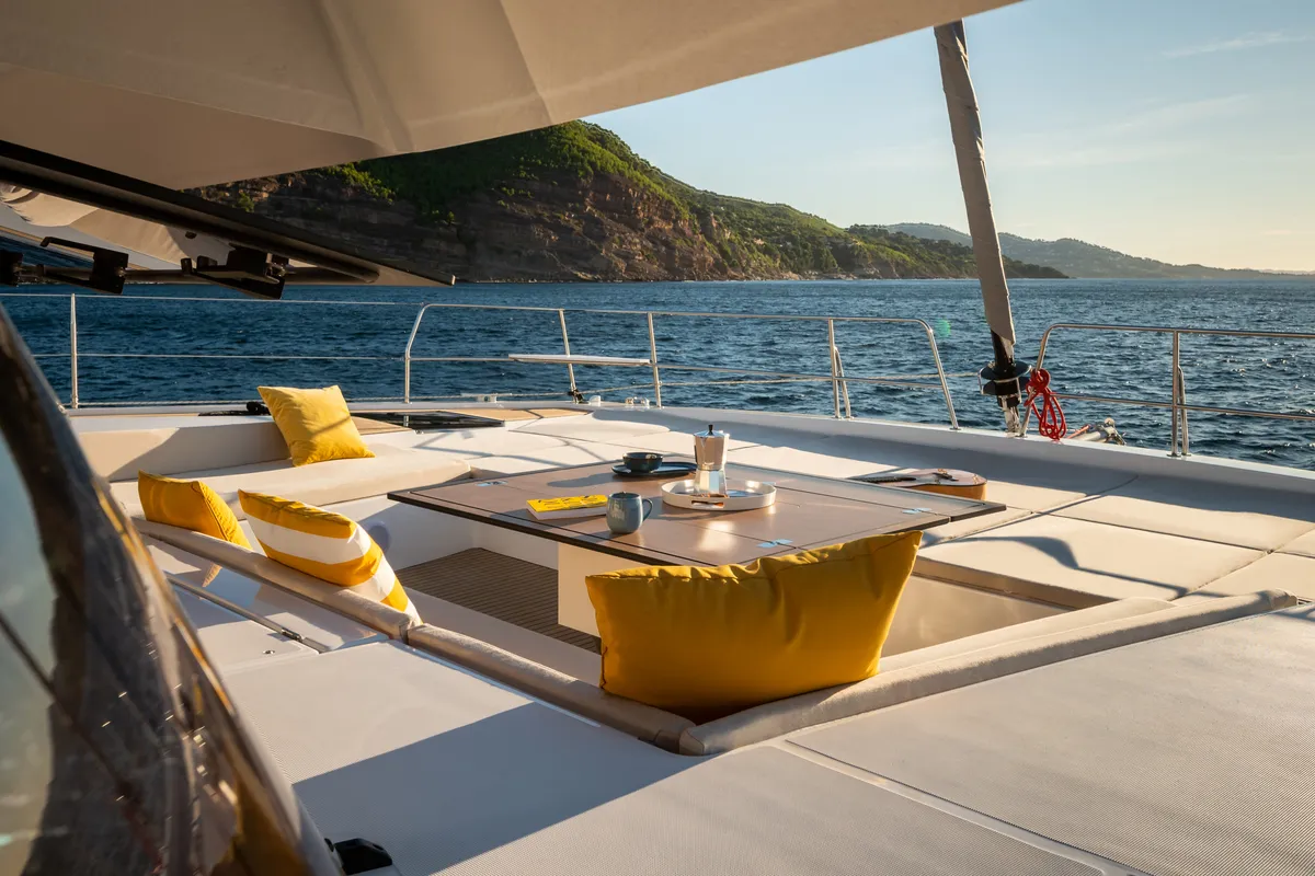 ACRATA, a Bali 5.8 catamaran at Port d'Andratx, Spain