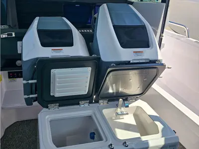 Galley of Ema, a Axopar 29 XC Cross Cabin motorboat at Seget Donji, Croatia