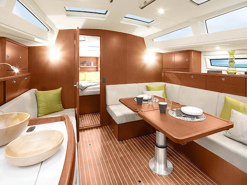Salon of Valesia, a Bavaria C42 sailboat at Athens, Greece