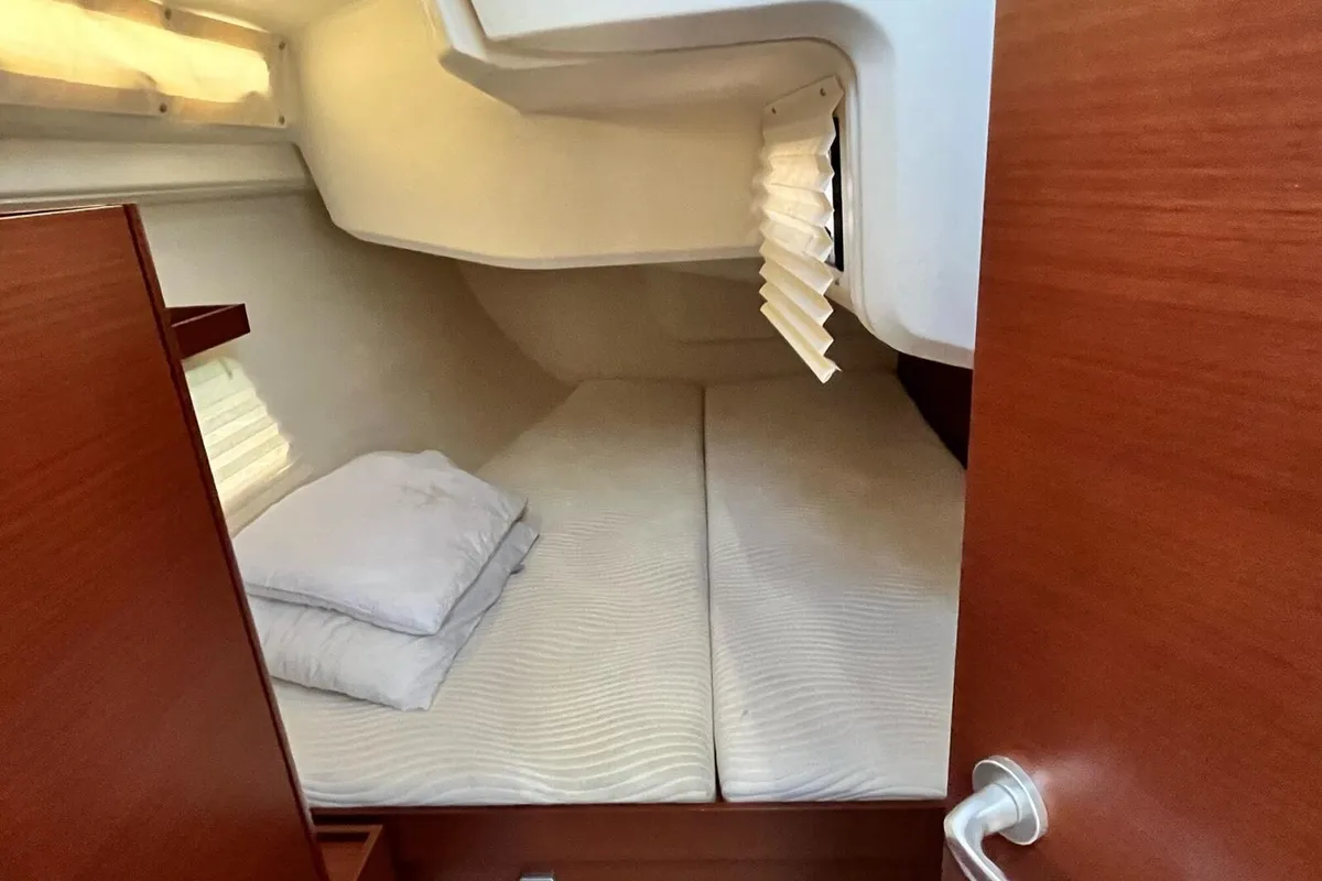 Cabin on Shrimp, a Hanse 418 sailboat at Thessaloniki, Greece
