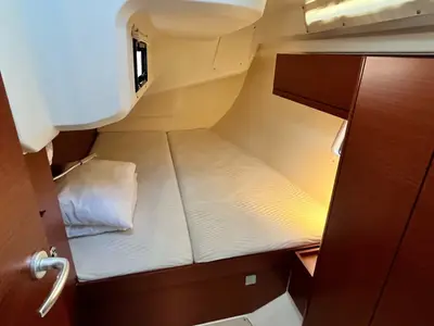 Cabin on Shrimp, a Hanse 418 sailboat at Thessaloniki, Greece