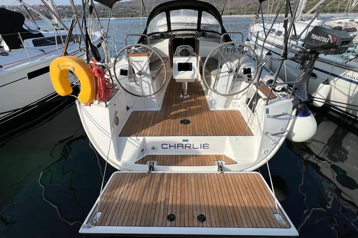 Charlie, a Bavaria Cruiser 34 sailboat at Punat, Croatia
