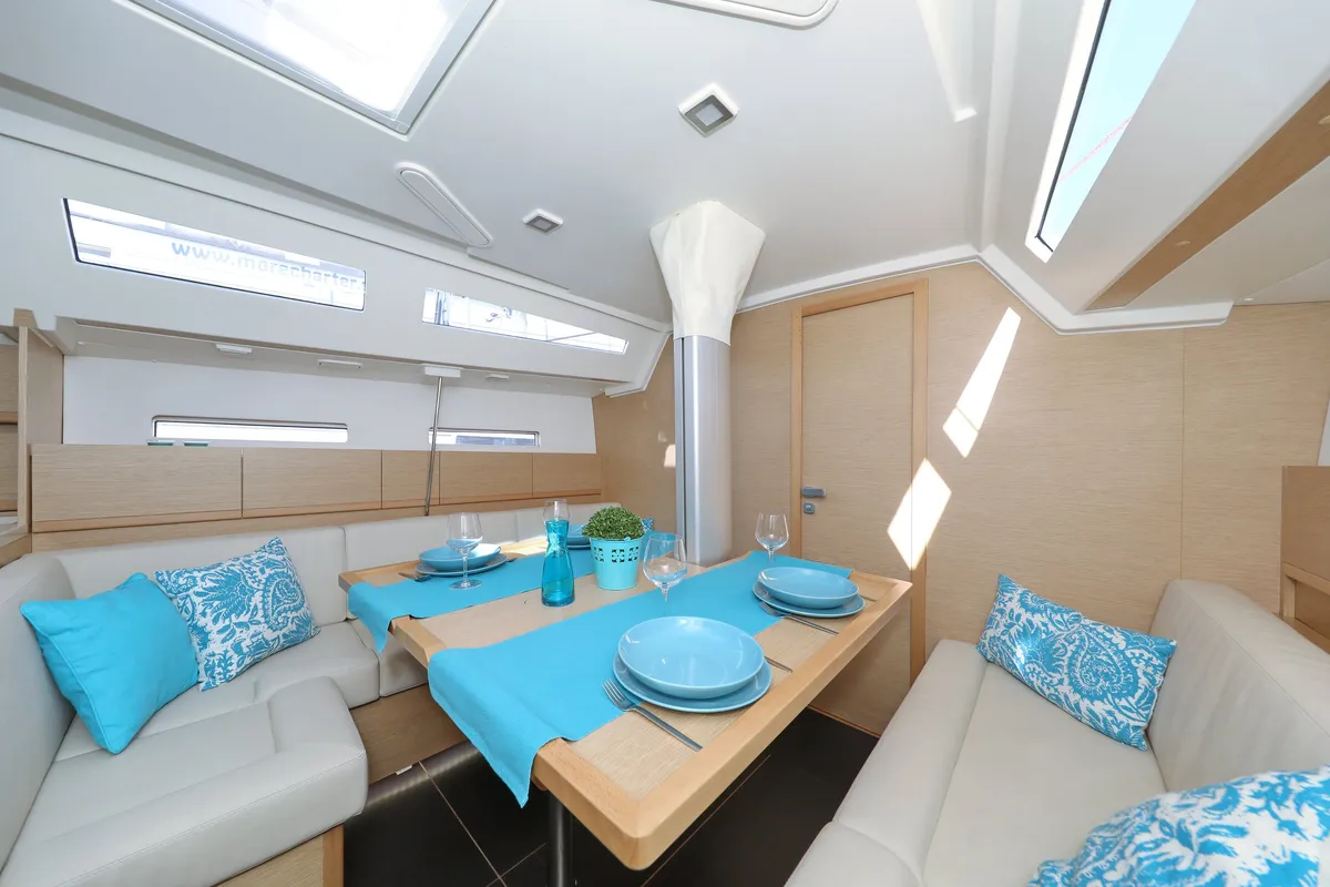 Salon of Anna Camilla, a More 40 sailboat at Trogir, Croatia