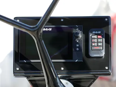 Cockpit of Anna Camilla, a More 40 sailboat at Trogir, Croatia