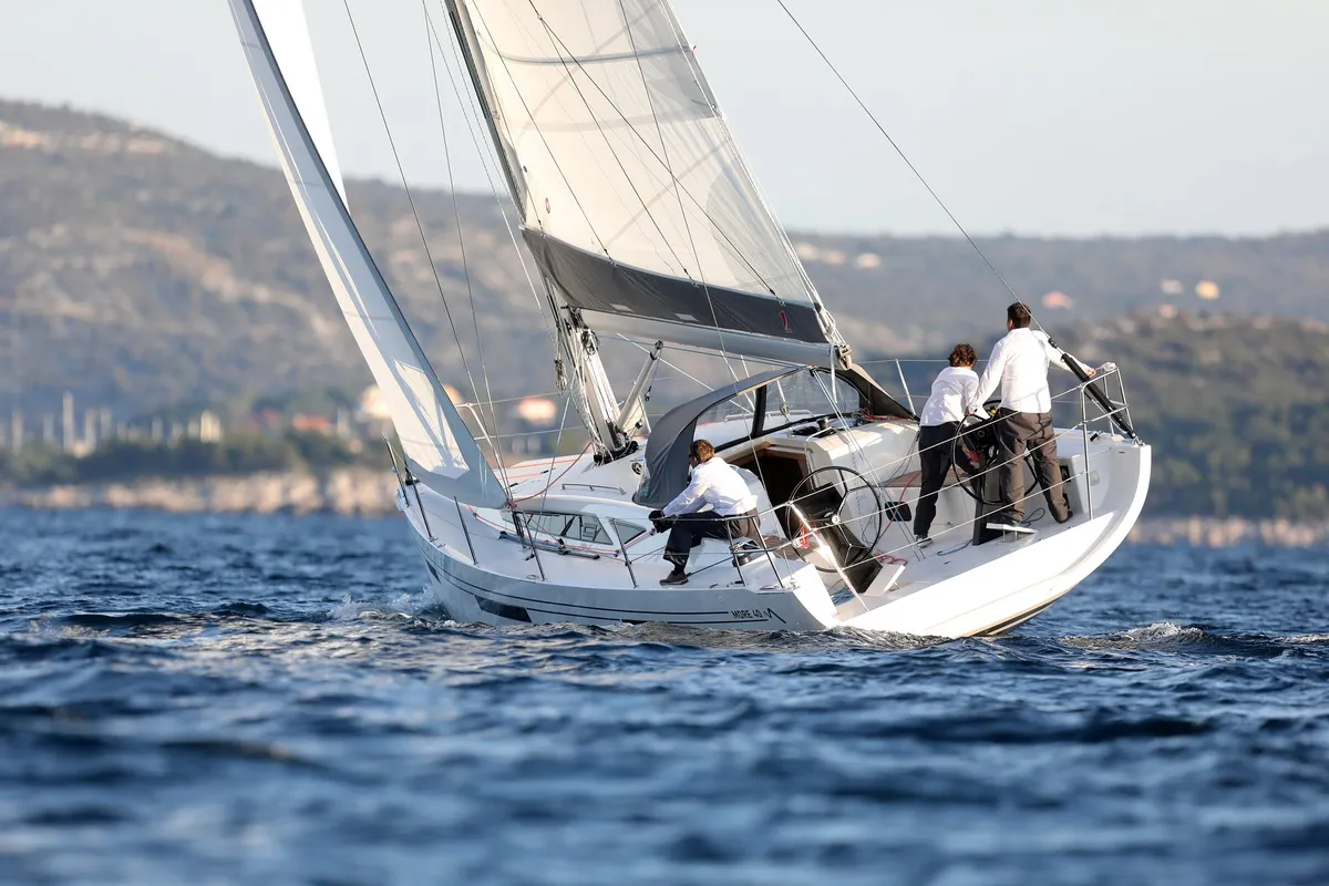 Exterior view of Anna Camilla, a More 40 sailboat at Trogir, Croatia
