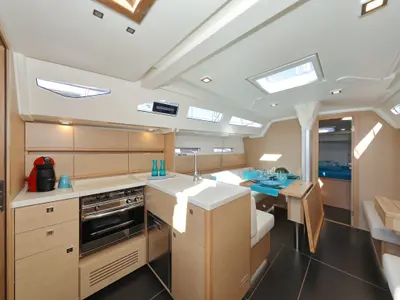 Galley of Anna Camilla, a More 40 sailboat at Trogir, Croatia
