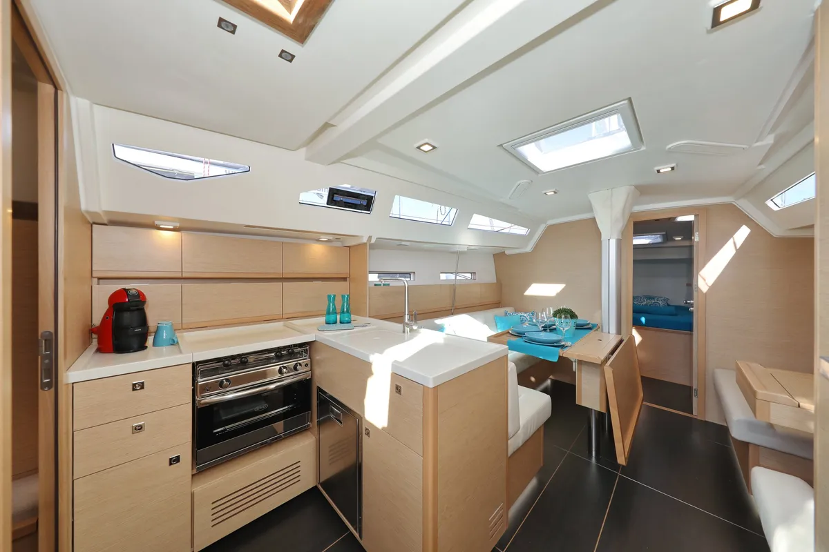Galley of Anna Camilla, a More 40 sailboat at Trogir, Croatia