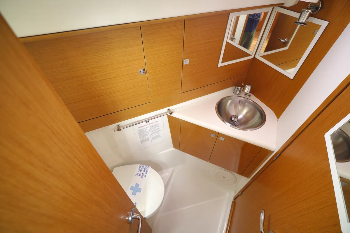 Head on Night & Day, a Jeanneau Sun Odyssey 44 i sailboat at Marmaris, Turkey