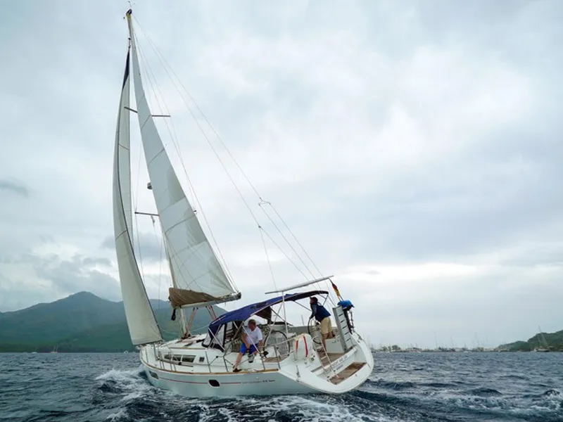 Exterior view of Night & Day, a Jeanneau Sun Odyssey 44 i sailboat at Marmaris, Turkey