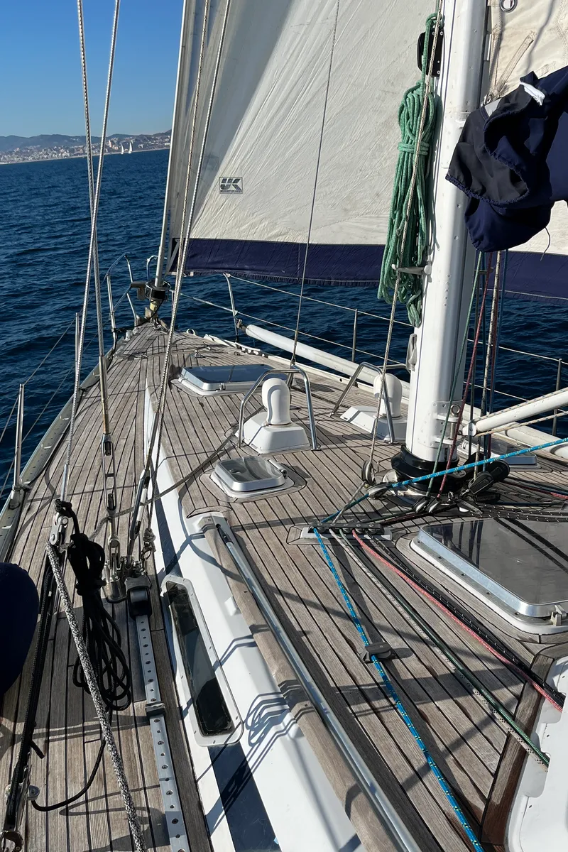 Deck of Classic, a Grand Soleil 45 sailboat at Palamós, Spain