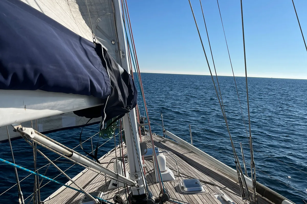 Deck of Classic, a Grand Soleil 45 sailboat at Palamós, Spain