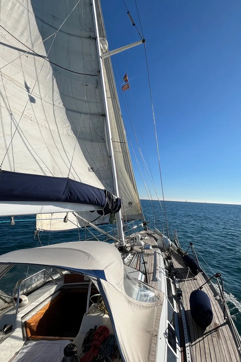 Deck of Classic, a Grand Soleil 45 sailboat at Palamós, Spain