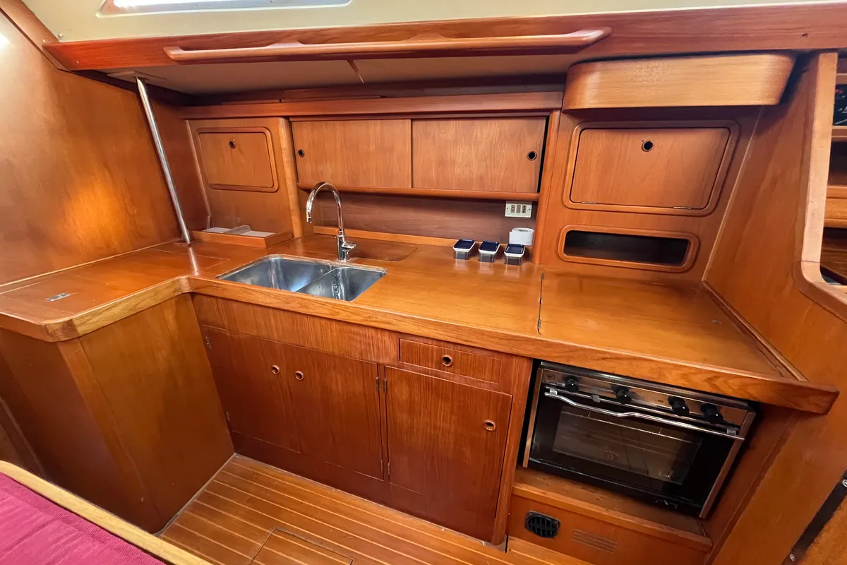 Galley of Classic, a Grand Soleil 45 sailboat at Palamós, Spain