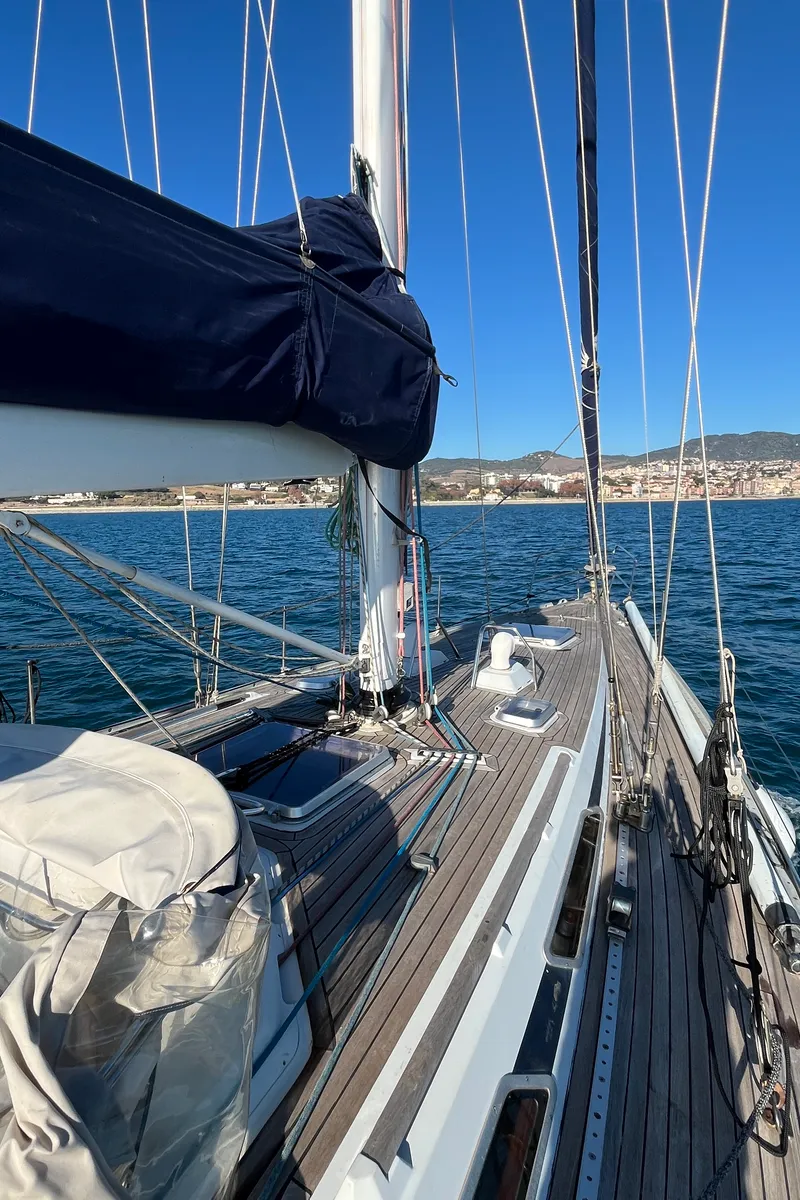 Deck of Classic, a Grand Soleil 45 sailboat at Palamós, Spain
