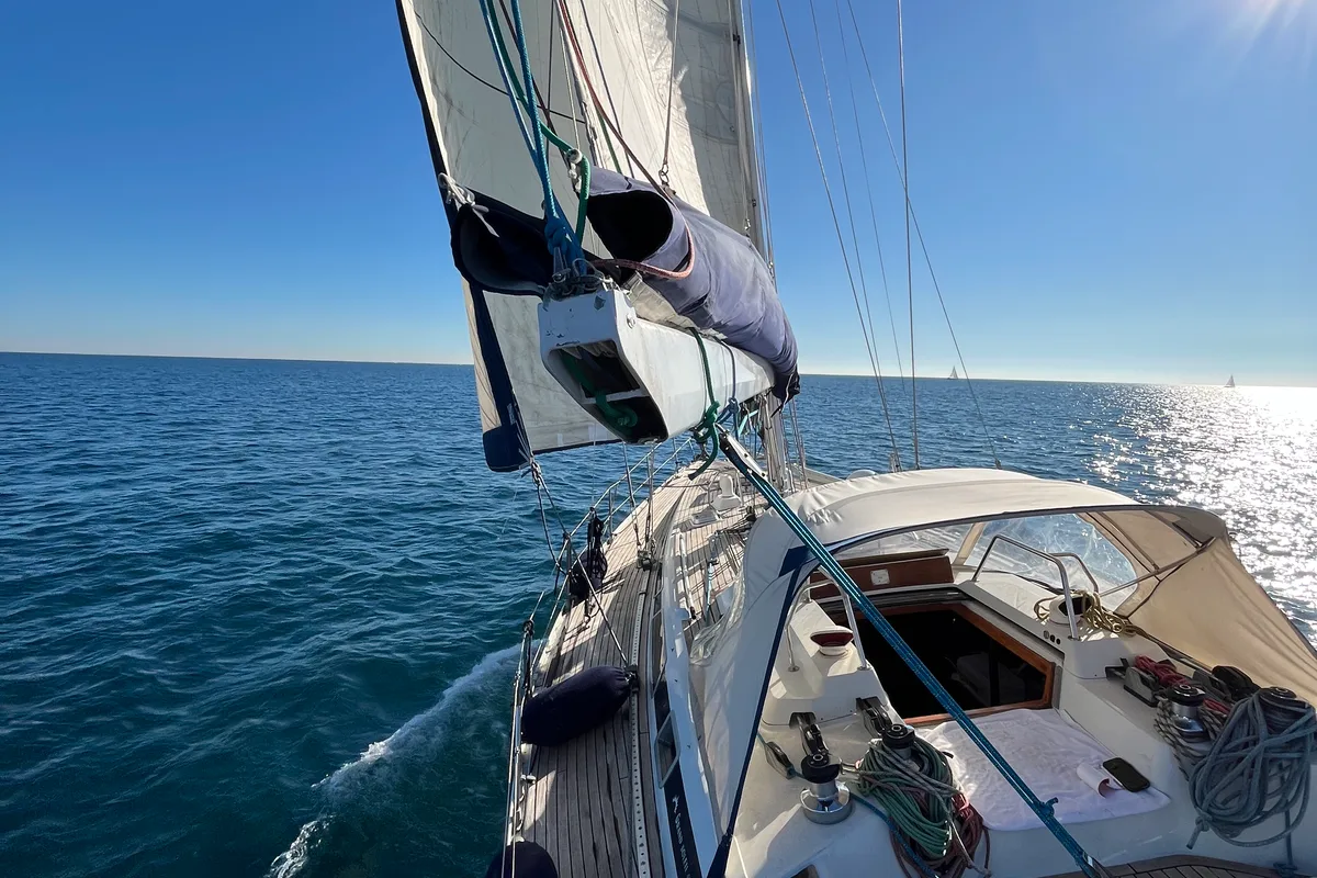 Deck of Classic, a Grand Soleil 45 sailboat at Palamós, Spain