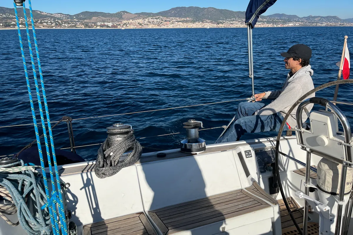 Cockpit of Classic, a Grand Soleil 45 sailboat at Palamós, Spain