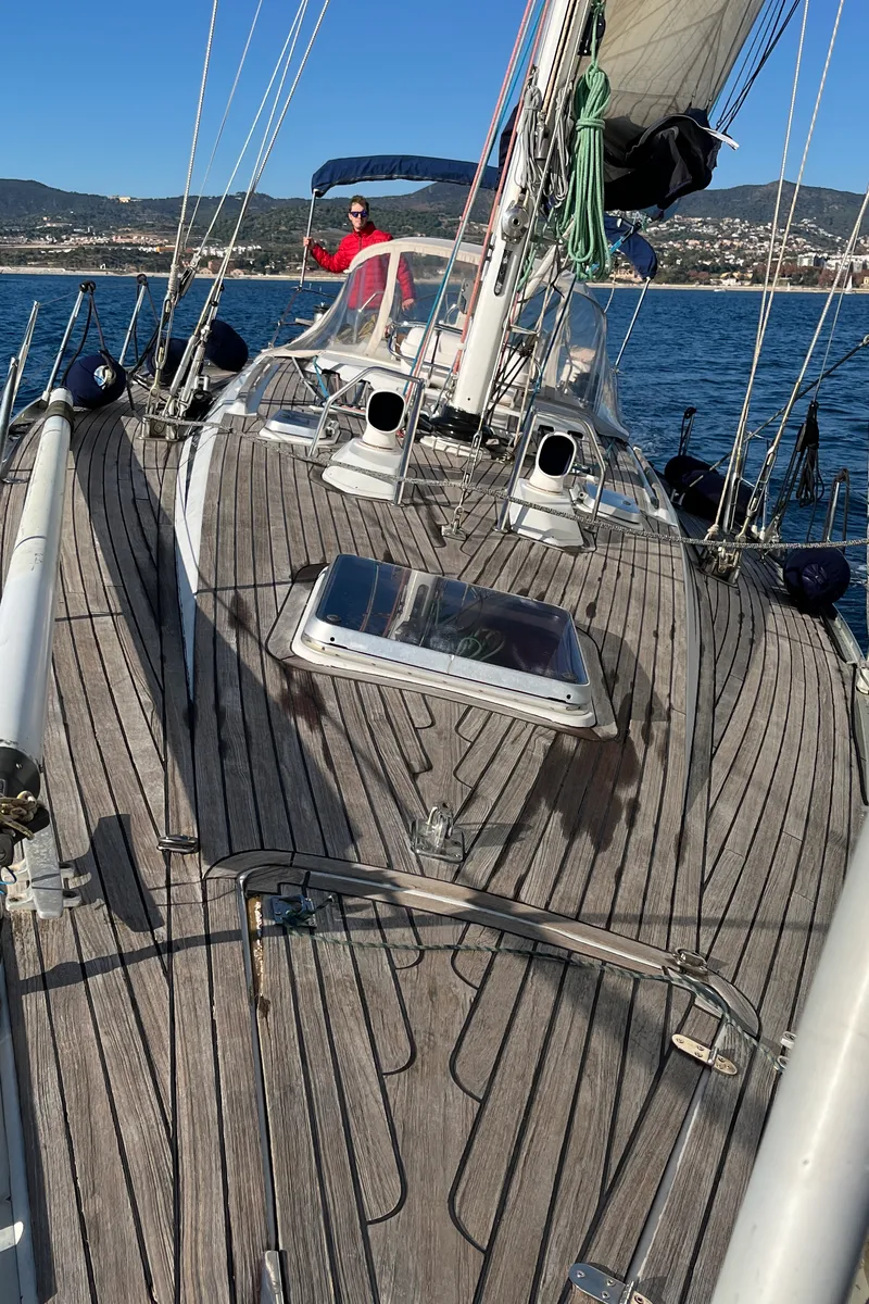 Deck of Classic, a Grand Soleil 45 sailboat at Palamós, Spain