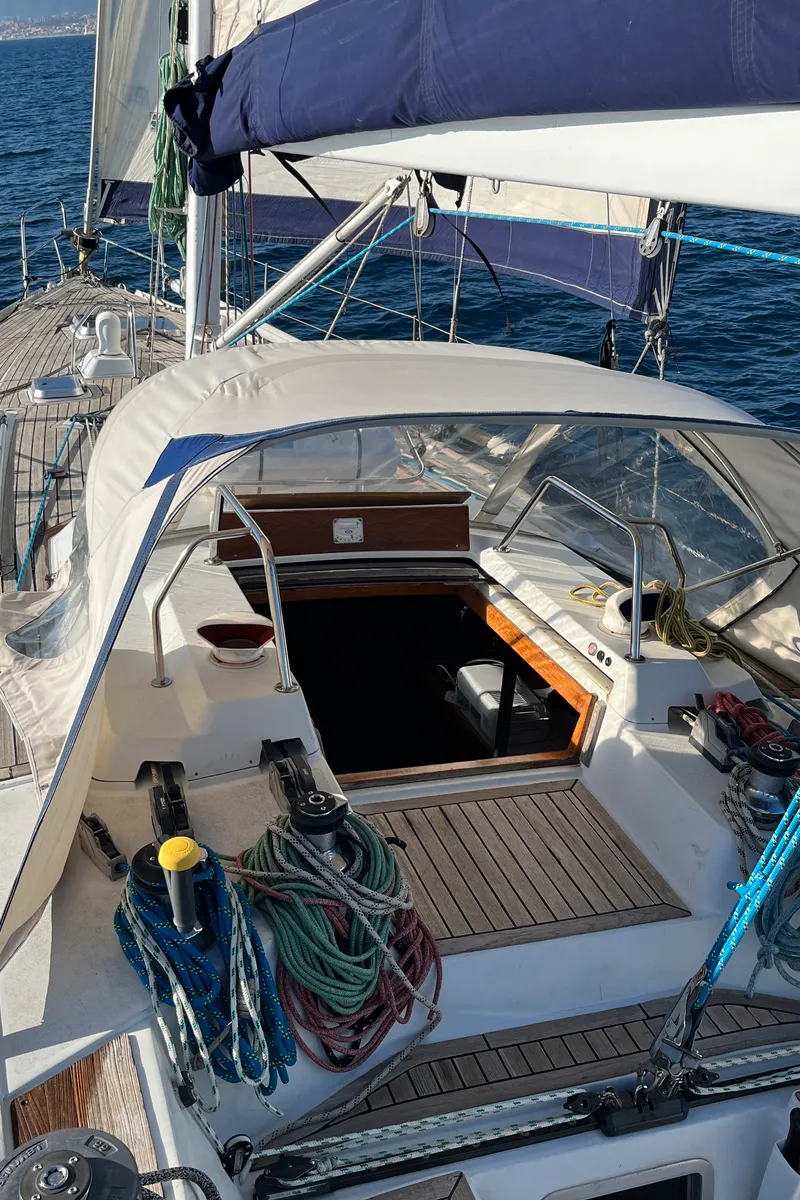 Deck of Classic, a Grand Soleil 45 sailboat at Palamós, Spain